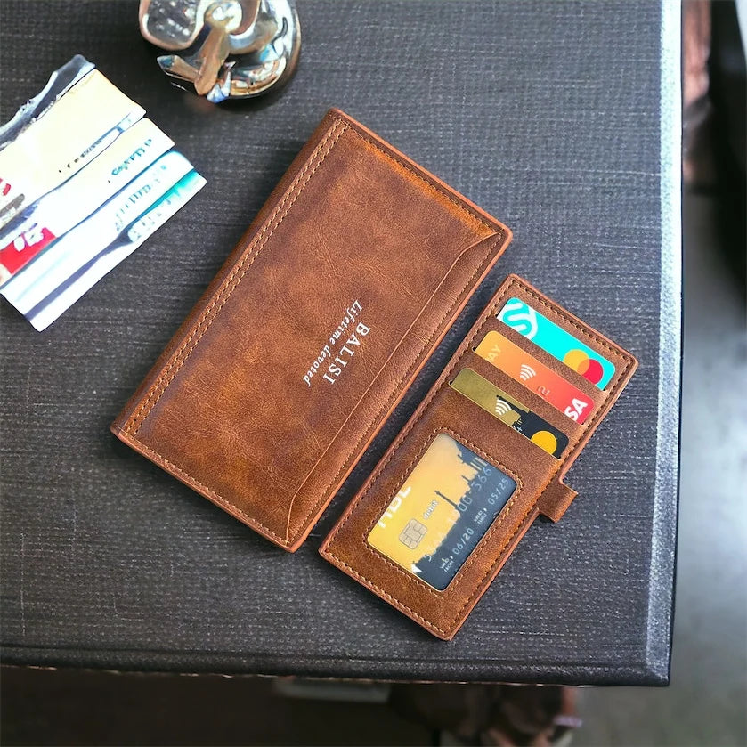 BALISI Classic Men's Leather Wallet with Removable Card Holder