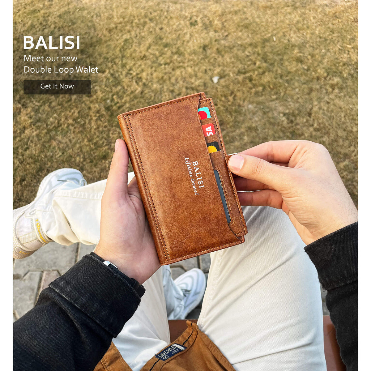 BALISI Classic Men's Leather Wallet with Removable Card Holder