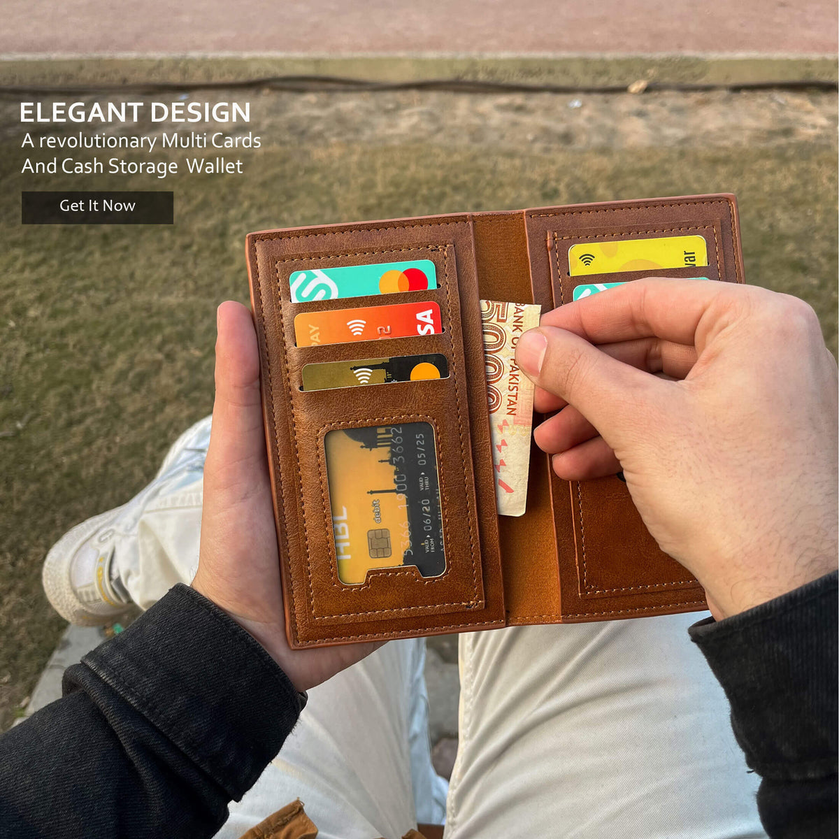 BALISI Classic Men's Leather Wallet with Removable Card Holder