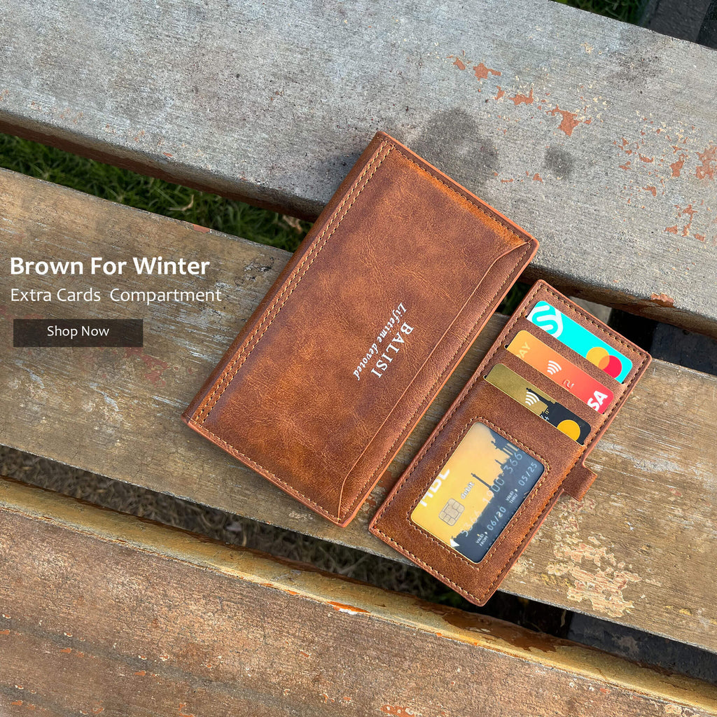 BALISI Classic Men's Leather Wallet with Removable Card Holder